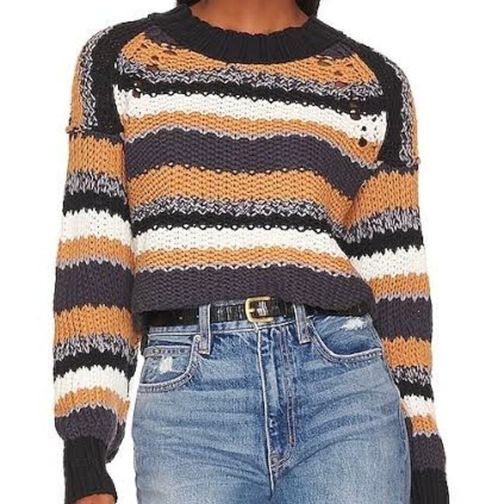 Free People Devon Sweater Sunflower Seed Combo
